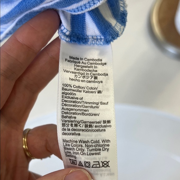 J. Crew Striped Tee Women’s Size M Lemon Detail - Picture 3 of 5